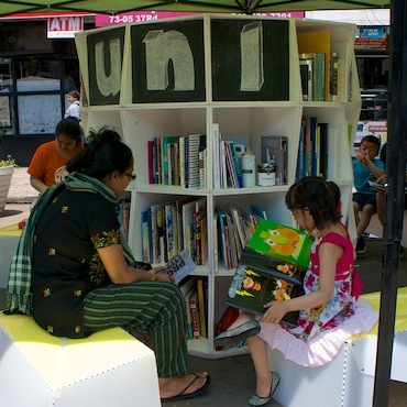 Uni adds reading to street in Jackson Heights