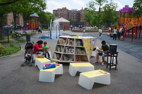 Creating a reading room in a Flatbush playground