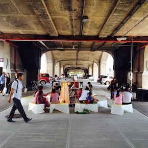 Uni transforms a new plaza under the elevated in Sunnyside