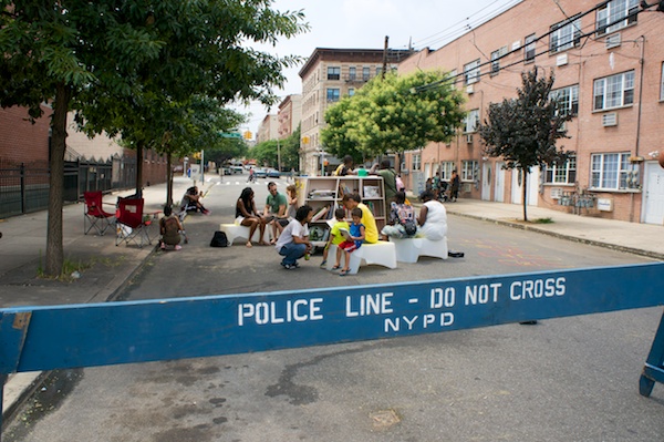 Uni reading room at Bronx Play Street, Summer 2014 (p1)