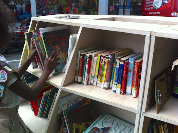 Today, we joined forces with partner Brooklyn Public Library to offer books and materials from a nearby branch.