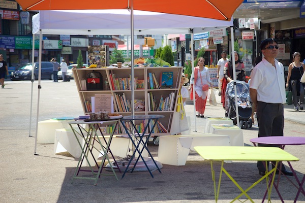 The Uni portable reading room at Diversity Plaza July 11, 2015.