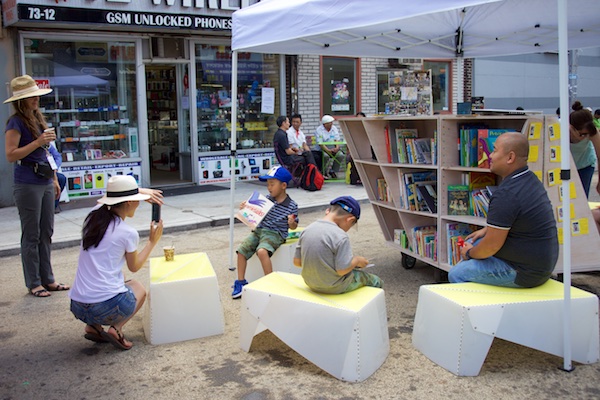 The Uni portable reading room at Diversity Plaza July 11, 2015.