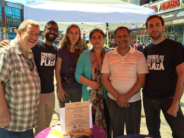 The Uni portable reading room at Diversity Plaza July 11, 2015.