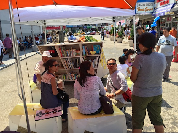 The Uni portable reading room at Diversity Plaza July 11, 2015.