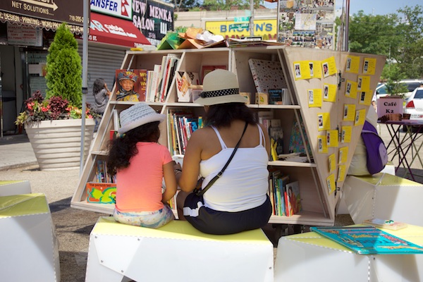 The Uni portable reading room at Diversity Plaza July 11, 2015.