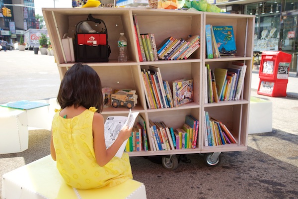 The Uni portable reading room at Diversity Plaza July 11, 2015.