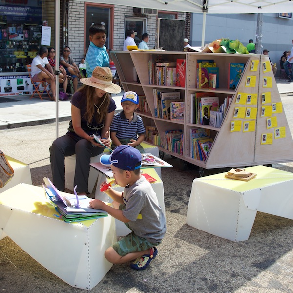 The Uni portable reading room at Diversity Plaza July 11, 2015.