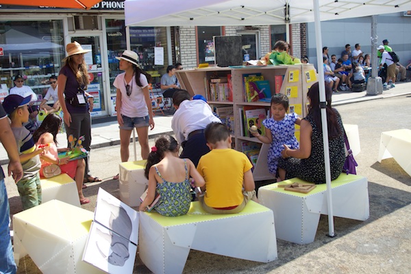 The Uni portable reading room at Diversity Plaza July 11, 2015.