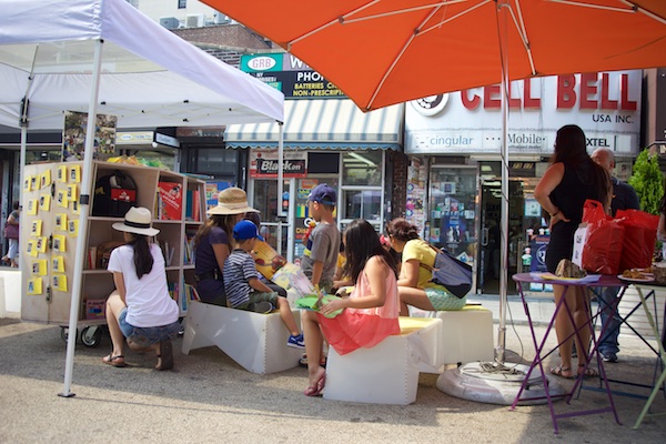 The Uni portable reading room at Diversity Plaza July 11, 2015.