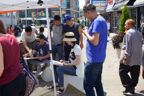 The Uni portable reading room at Diversity Plaza July 25, 2015.