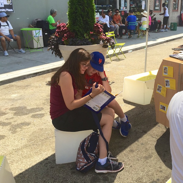 The Uni portable reading room at Diversity Plaza July 25, 2015.