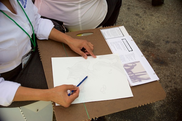 The Uni portable reading room at Diversity Plaza July 25, 2015.